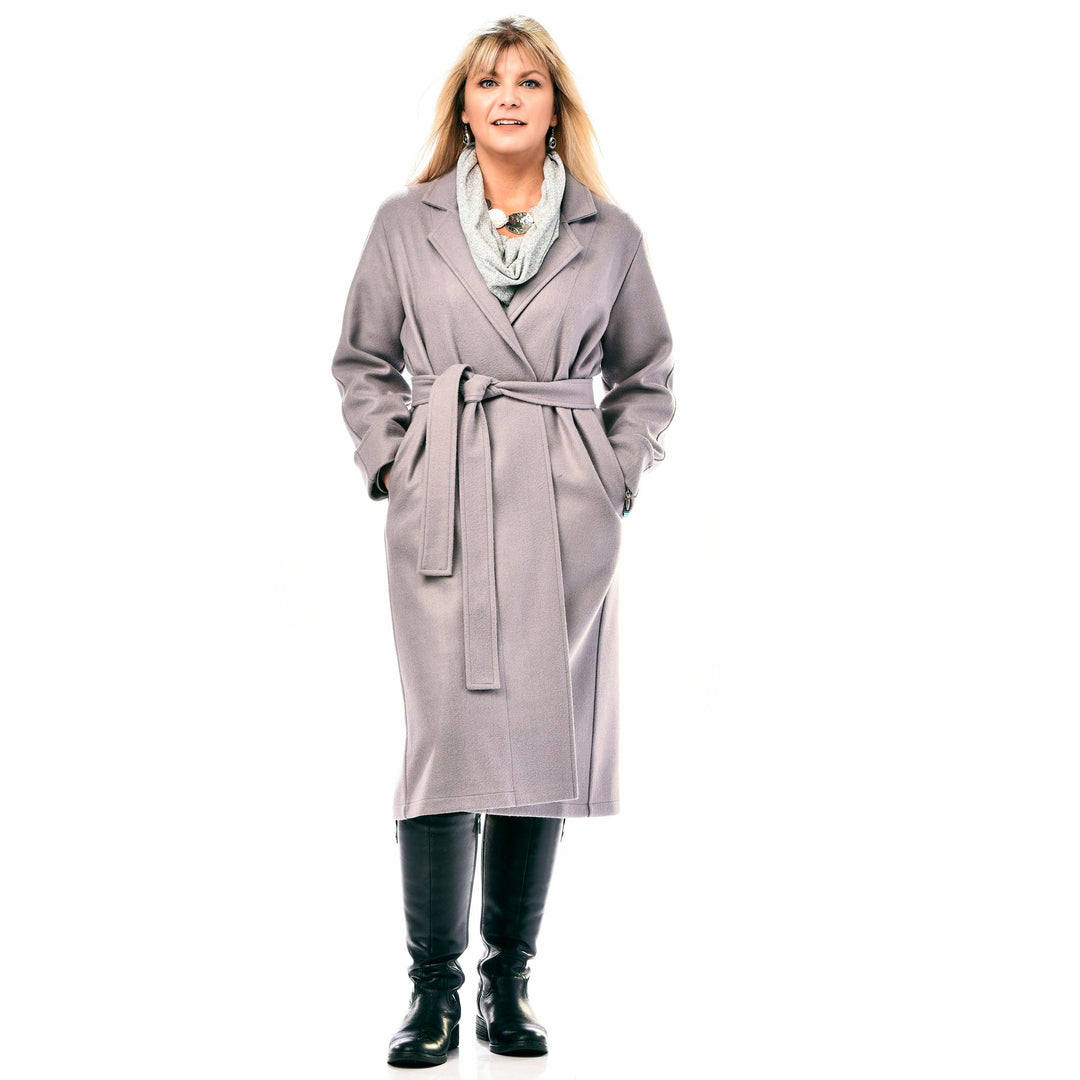 Manteau en laine à ceinture