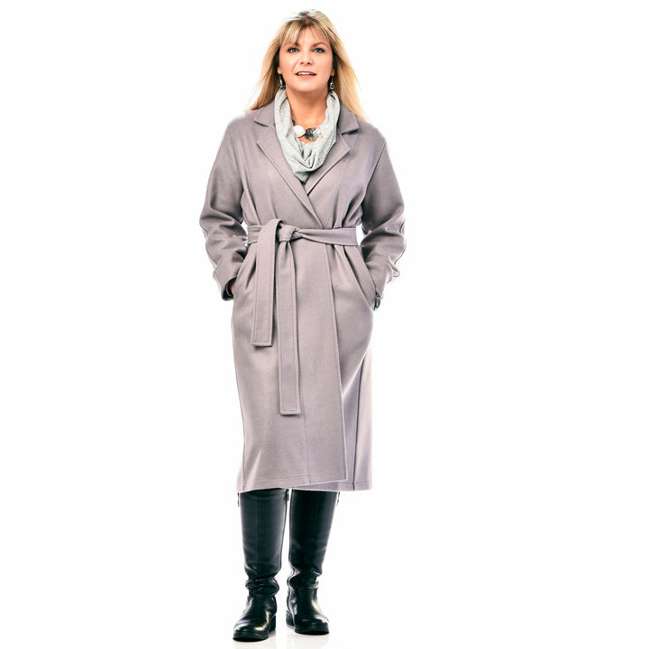 Manteau en laine à ceinture