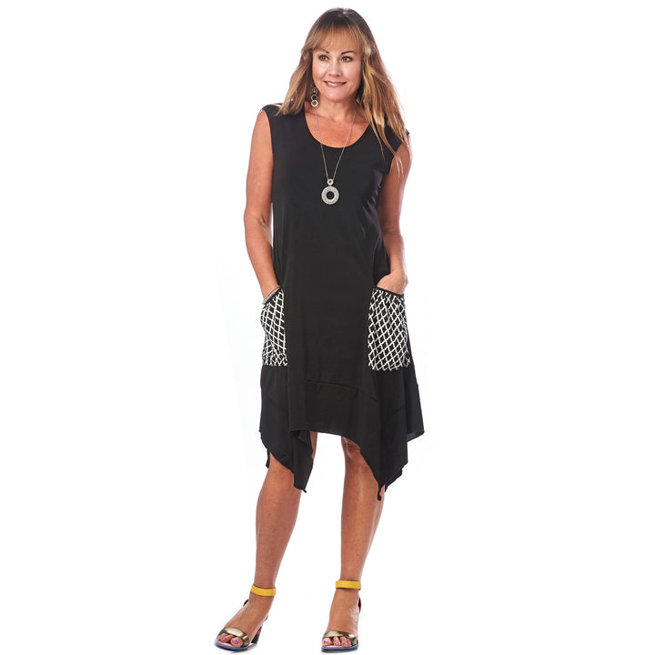 Pocketed Cap Sleeve Dress