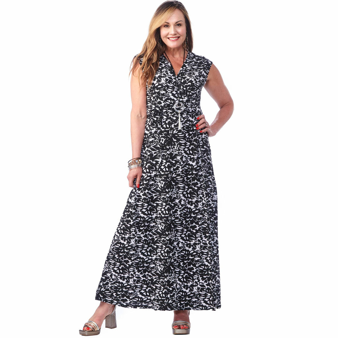 High Slit Maxi Wrap Dress