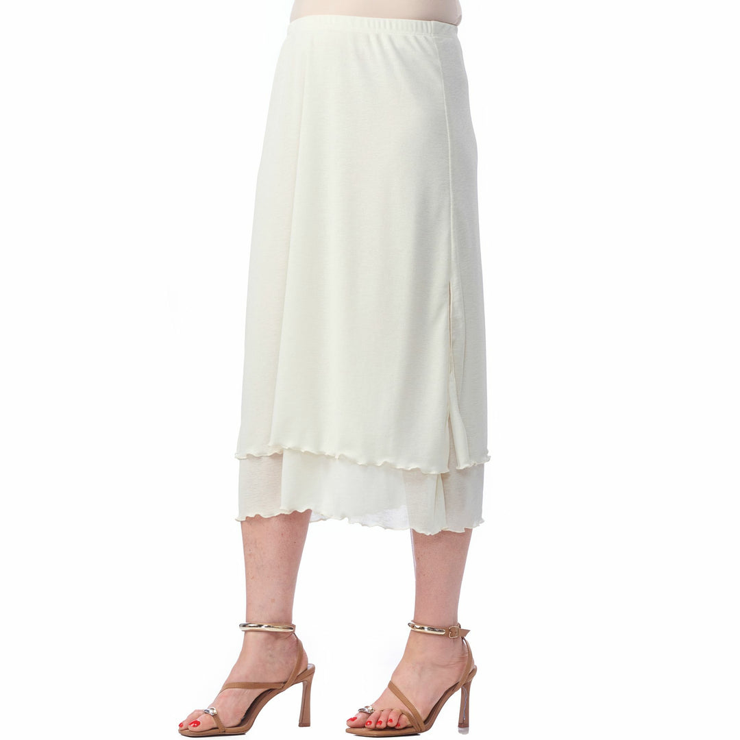 Gauze Straight Skirt With Slit
