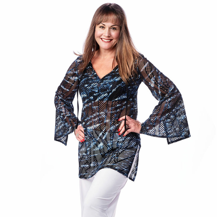 Haut en maille à encolure en V