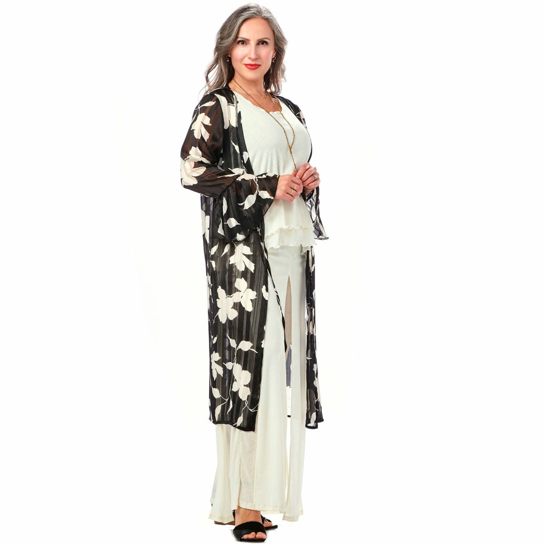 Chiffon Ruffle Sleeve Kimono