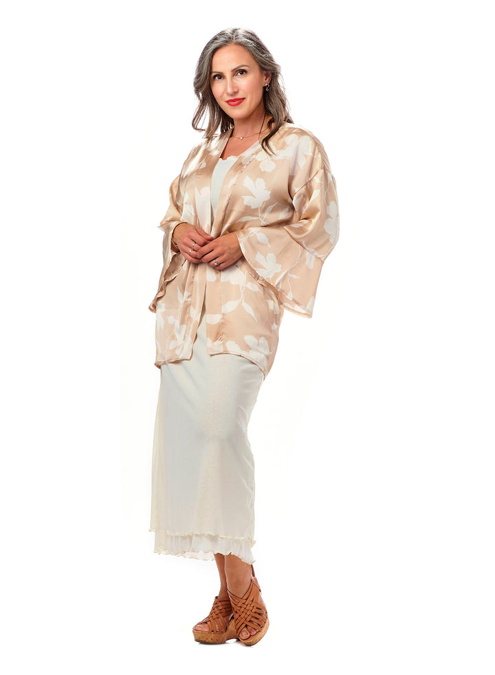 Ruffled Sleeve Short Kimono