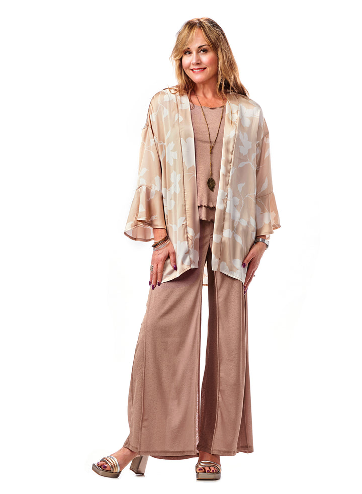 Ruffled Sleeve Short Kimono