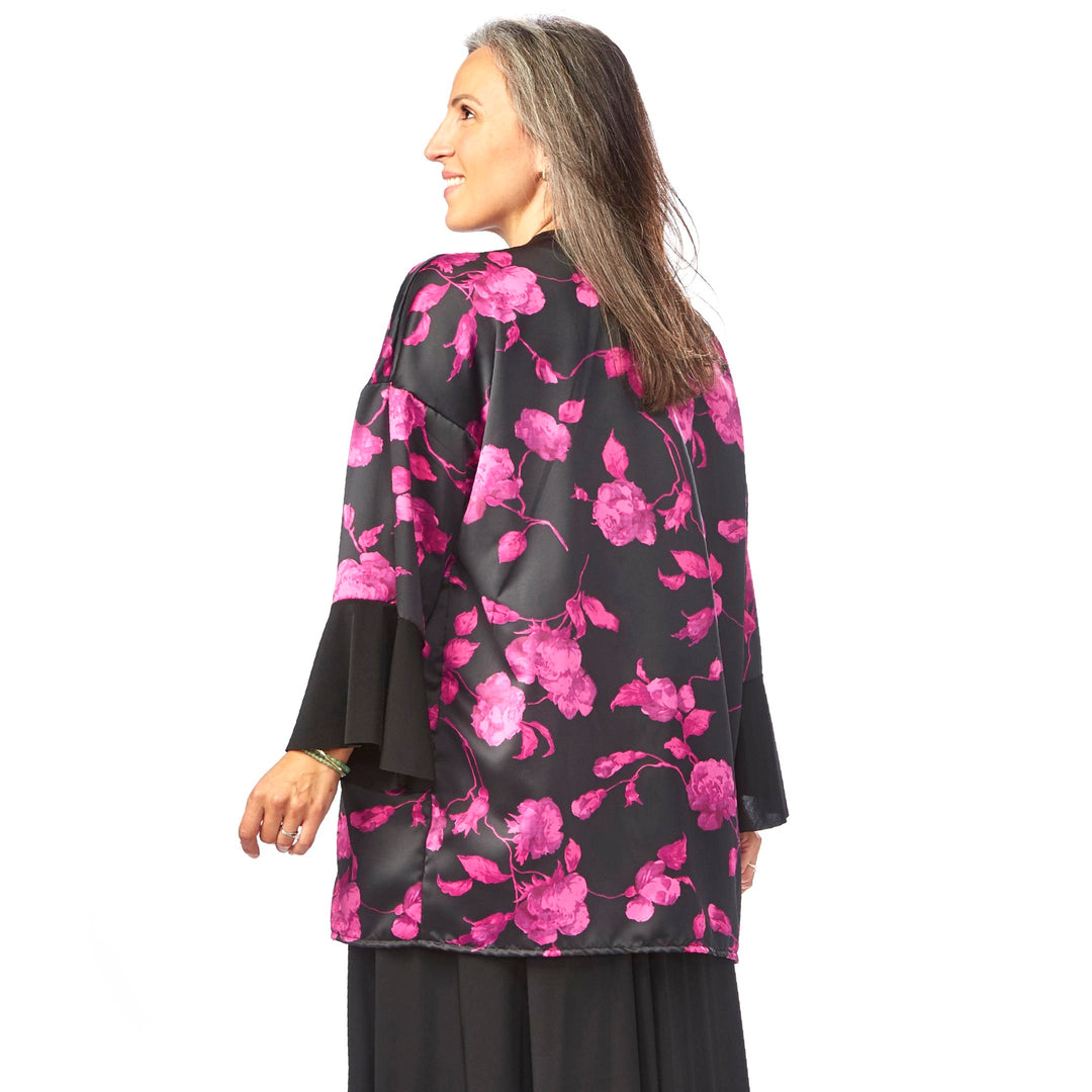 Ruffled Sleeve Short Kimono